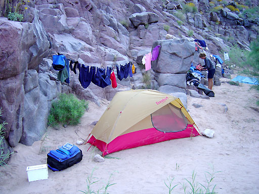 3w - Drying off in Bass Rapids camp